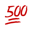 Red 500 Score Underline — red emoji for Slack & Discord