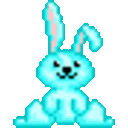 Cyan Bunny — cartoon emoji for Slack & Discord