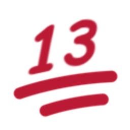 Number 13 Underline Red — number emoji for Slack & Discord (Discord)
