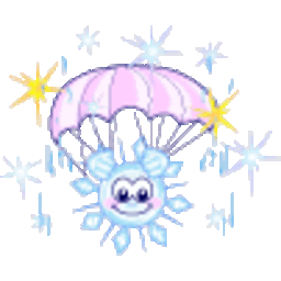 Parachute Snowflake — pixel-art emoji for Slack & Discord (Discord)