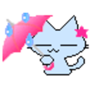 Kitty Umbrella 2 — cartoon emoji for Slack & Discord