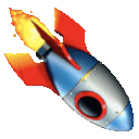 Rocket Down — cartoon emoji for Slack & Discord