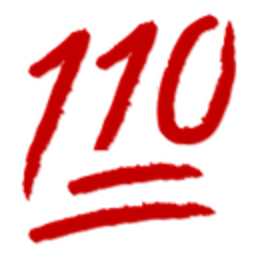 Hundred Ten Red Slick — number emoji for Slack & Discord (Discord)