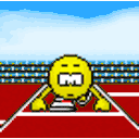 Stress Sweat Track Runner — cartoon emoji for Slack & Discord