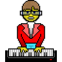 Elton John — cartoon emoji for Slack & Discord