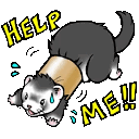 Ferret Help — cartoon emoji for Slack & Discord