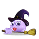 Witch Flyingbroomstick — cartoon emoji for Slack & Discord