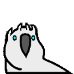 White Walker Parrot — cartoon emoji for Slack & Discord (Discord)