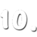 Number 10 White Black — number emoji for Slack & Discord