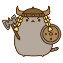 Pusheen Viking Cat — cartoon emoji for Slack & Discord