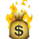 Burning Money — money emoji for Slack & Discord