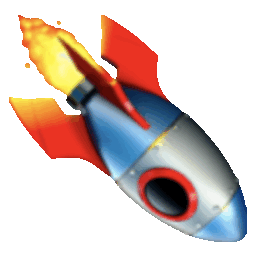 Rocket Down — cartoon emoji for Slack & Discord (Discord)