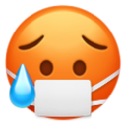 Hot Face With Mask — emotion emoji for Slack & Discord (Discord)