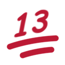 Number 13 Underline Red — number emoji for Slack & Discord