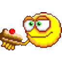 Eating Cake — cartoon emoji for Slack & Discord