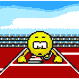 Stress Sweat Track Runner — cartoon emoji for Slack & Discord (Discord)