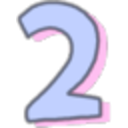 Number Two Blue Outline — number emoji for Slack & Discord