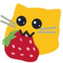Meow Strawberry — cartoon emoji for Slack & Discord