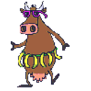 Hula Cow — cartoon emoji for Slack & Discord