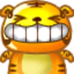 Tiger Grin — cartoon emoji for Slack & Discord (Discord)