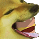 Dog Burger Nom — dog emoji for Slack & Discord