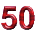 Shiny Red 50 — number emoji for Slack & Discord