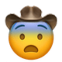 Fearful Cowboy — cartoon emoji for Slack & Discord
