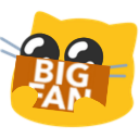 Meow Bigfan — cartoon emoji for Slack & Discord