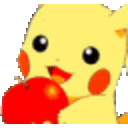Pika Eatapple — cartoon emoji for Slack & Discord