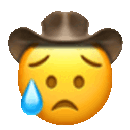 Disappointed Relieved Cowboy — cartoon emoji for Slack & Discord (Discord)