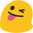 Blob Tonguewink — cartoon emoji for Slack & Discord
