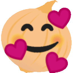 Onion Smiling With Hearts — cartoon emoji for Slack & Discord (Discord)