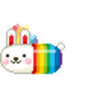 Rainbow Bunny 2 — pixel-art emoji for Slack & Discord