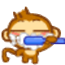 Monkey Brush Teeth — cartoon emoji for Slack & Discord