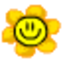 Smiley Flower Orange — smiley emoji for Slack & Discord