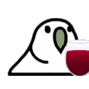 Wine Parrot — cartoon emoji for Slack & Discord