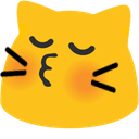 Meow Kissblush2 — cat emoji for Slack & Discord
