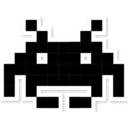 Space Invader Black — pixel-art emoji for Slack & Discord