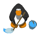 Mopping Penguin — cartoon emoji for Slack & Discord