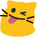 Meow Tonguewink — cartoon emoji for Slack & Discord