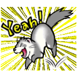 Ferret Excited — cartoon emoji for Slack & Discord (Discord)