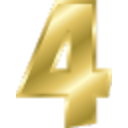 Gold Balloon 4 — number emoji for Slack & Discord