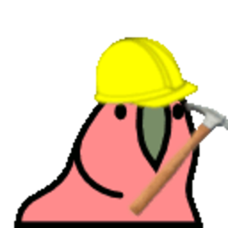 Hard Hat Parrot — cartoon emoji for Slack & Discord (Discord)