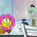Spongebob Throwing Flowers — spongebob emoji for Slack & Discord