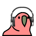 Headset Parrot — cartoon emoji for Slack & Discord