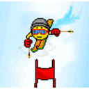 Downhill Ski 2 — cartoon emoji for Slack & Discord