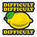 Difficult Difficult Lemon Diffic — cartoon emoji for Slack & Discord