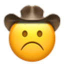 Frowning Face Cowboy — cartoon emoji for Slack & Discord