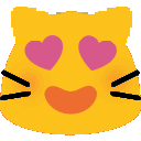 Meow Hearteyes — cartoon emoji for Slack & Discord