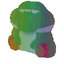 Rainbow Yoshi — cartoon emoji for Slack & Discord